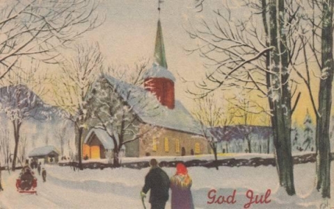 Old Norwegian Christmas Card 1947